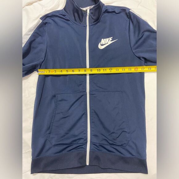NIKE Navy + White Stripe Full Zip Jacket Small Athletic Track Suit Jacket - Picture 4 of 12